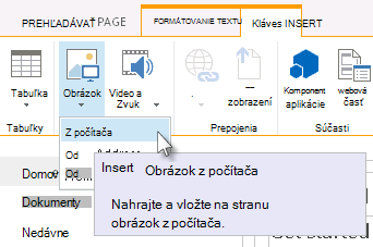 Možnosť vložiť obrázok z počítača