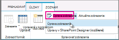 Úprava zobrazenia