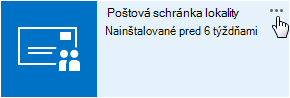 Aplikácia poštovej schránky lokality s tlačidlom ... určeným na získanie ďalších informácií