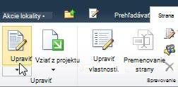 Príkaz Upraviť na karte Upraviť