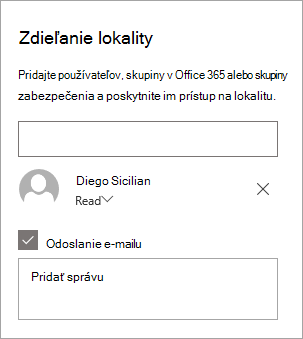 Pridanie osoby na table Zdieľať lokalitu