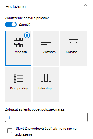 Vyberte požadovaný formát rozloženia.