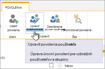 Kliknite na položku Upraviť povolenia a zmeňte úroveň povolení