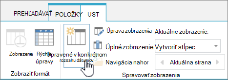 Tlačidlo Vytvoriť zobrazenie na páse s nástrojmi v knižnici SharePointu.