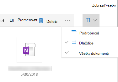 Dlaždicové zobrazenie v knižnici dokumentov