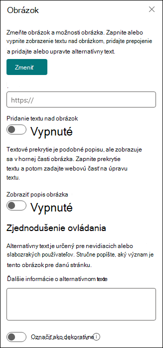 Nástroje webovej časti Obrázok