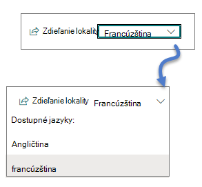 Rozbaľovací zoznam jazykov