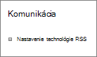 Zoznam nastavení komunikácie (RSS)