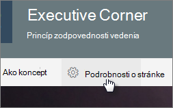 Ponuka Podrobnosti strany
