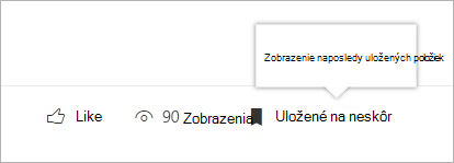 kliknutím zobrazíte panel naposledy uložených položiek