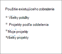 Použitie existujúceho zobrazenia