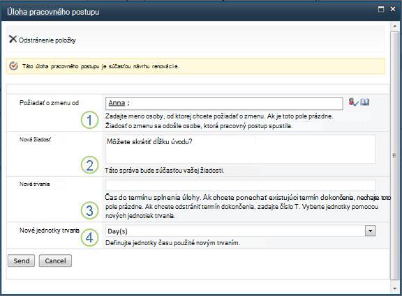 Formulár na vyžiadanie zmeny položky