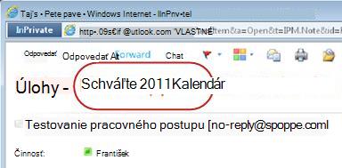Upozornenie na úlohu s textom Schváľte dokument