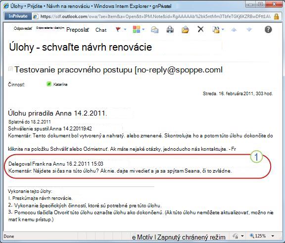 Upozornenie na zmenu priradenia úlohy