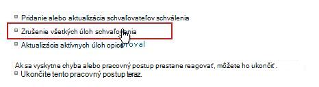 Prepojenie Zrušiť všetky úlohy