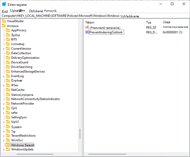 regedit windows search
