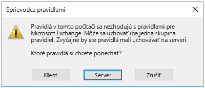 Dialógové okno Sprievodca pravidlami