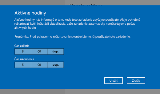 Snímka obrazovky s dialógovým oknom na zmenu času aktívneho používania