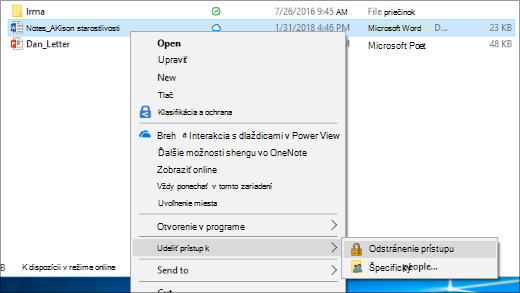 Ukončenie zdieľania súboru v sieti
