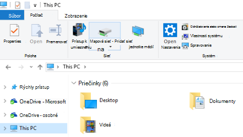 Snímka obrazovky Prieskumníka