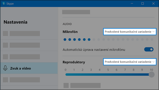 Nastavenia v Skype