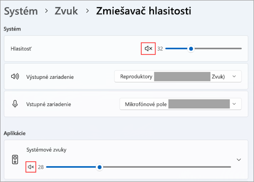 V zmiešavači hlasitosti vo Windowse 11 môžete zobraziť hlasitosť a predvolené zvukové zariadenia.