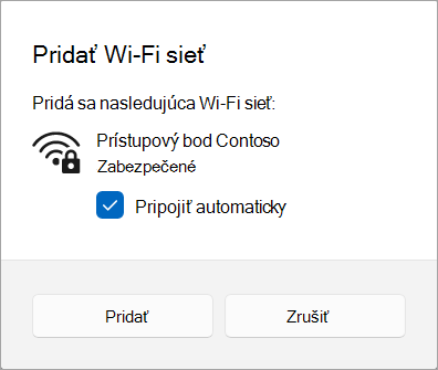 Pridanie Wi-Fi siete do Windows 11.