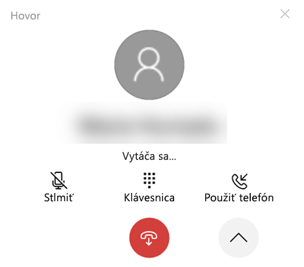 Rozbalené okno hovoru.