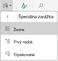 Možnosti špeciálnej zarážky