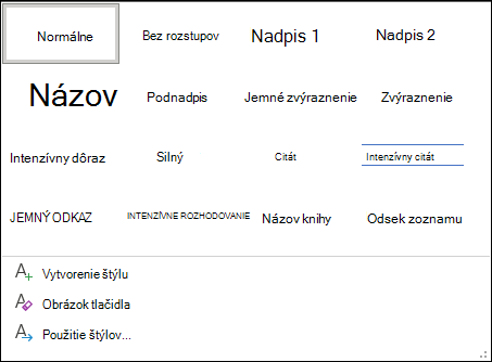 Knižnica štýlov vo Worde