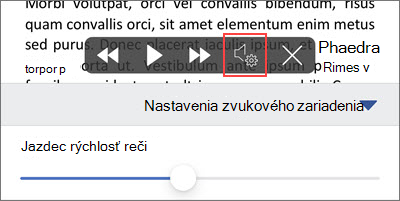 Zvýšenie alebo zníženie rýchlosti čítania