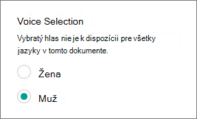 Voice selection (Výber hlasu)