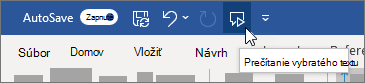 Vyberte ikonu Čítať nahlas
