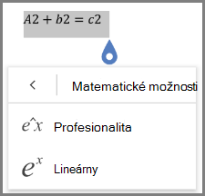 Zobrazenie formátov matematických rovníc