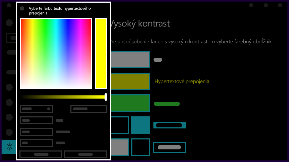 Prispôsobenie farieb pre motív s vysokým kontrastom.