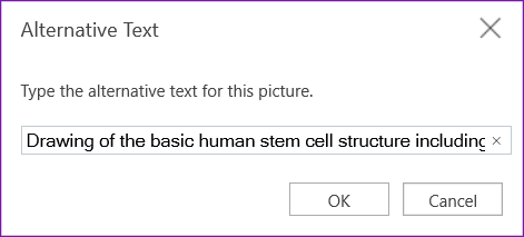 Dialógové okno Alternatívny text pre OneNote pre web