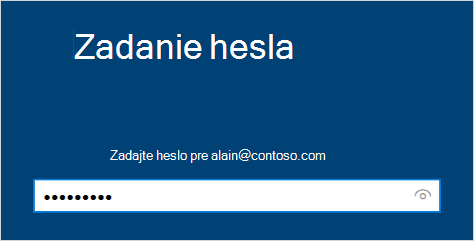 Obrazovka na zadanie hesla