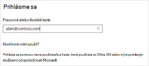 Obrazovka s možnosťou prihlásenia
