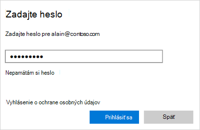 Obrazovka na zadanie hesla