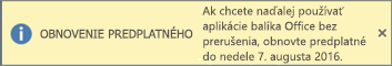 Zobrazí sa banner Obnovenie predplatného a tlačidlo Kúpiť