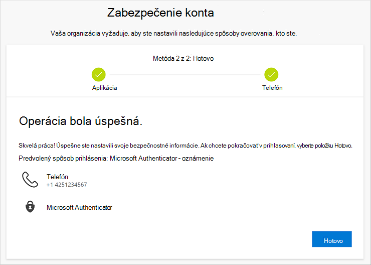 Stránka úspešne dokončená sprievodcom