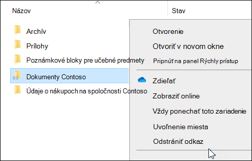 Odstrániť odkaz OneDrivu v Prieskumníkovi