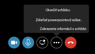 Príkaz Ukončiť schôdzu v ponuke Ďalšie možnosti (...)