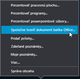 Možnosť spolutvorby v ponuke Prezentovať