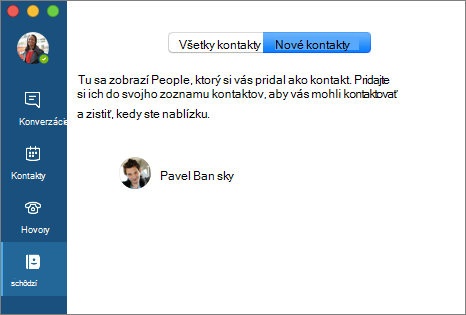 Zoznam Nový zoznam kontaktov na karte Kontakty