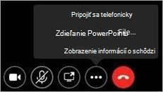 Snímka obrazovky zobrazujúca tlačidlo Ďalšie možnosti