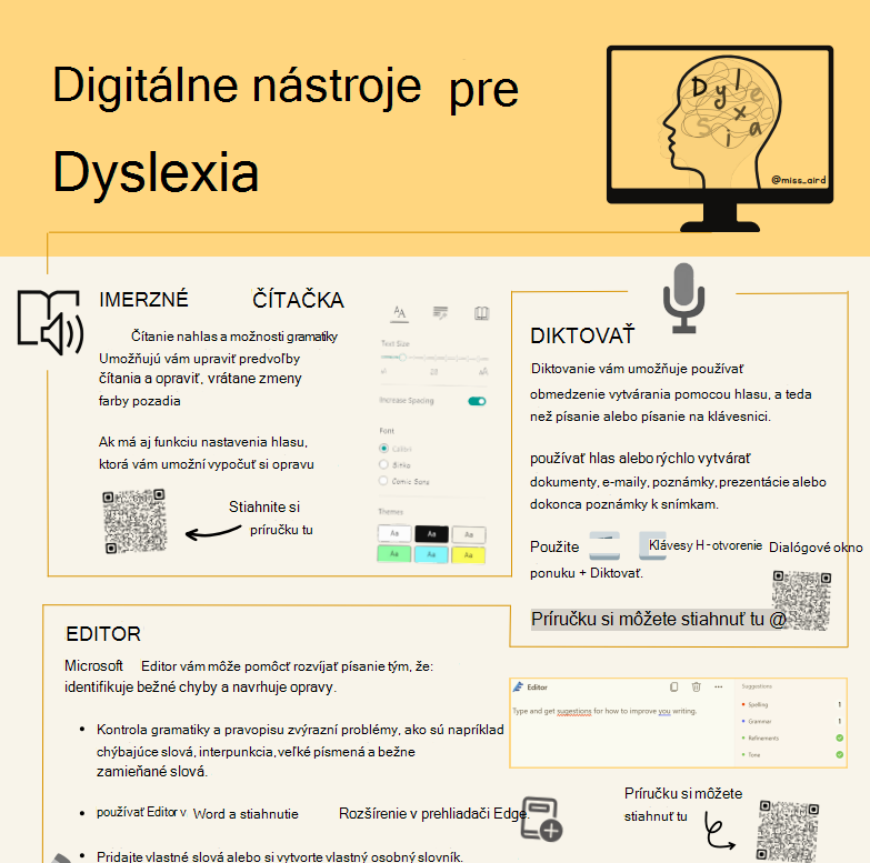 Snímka obrazovky s dyslexiou