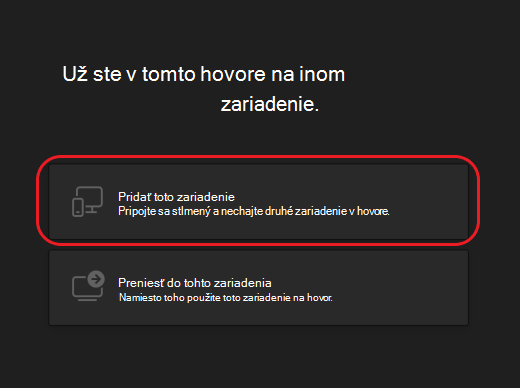 Teams-hovory-druhé zariadenie-možnosti2-pracovná plocha