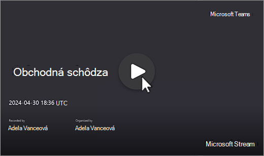 Vybratá možnosť prehrávania obrazovky nahrávania