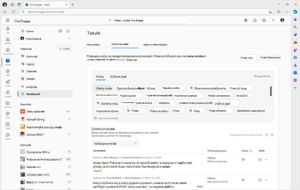 Stránka konzoly na správu funkcie pokročilého moderovania riadeného agentmi AI